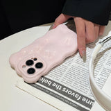 Qfdian Lovely Pink 3D Bubble Gloss Silicone Shockproof Phone Back Cover Fundas Case For iPhone 11 12 13 14 15 16 Pro Max Plus Coque