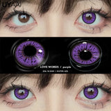 Qfdian 1 Pair Anime Cosplay Colored Contact Lenses for Eyes Red Lenses Halloween Purple Lenses Make Up Beauty Colorful Lenses
