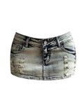 Qfdian  Korean Fashion Retro Y2 Sexy Women's Denim Skirt Summer New Y2K Spicy Girl Low Waisted Women Tight Fitting Buttocks Mini Skirt
