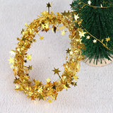 Qfdian  7.5m/8.2Yard Christmas Tree Decor Gold Silver Red Sparkly Star Wire Christmas Decorations Xmas Home Party Birthday Party Wedding