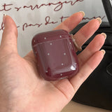 Qfdian ins simple style coffee colored wine red khaki soft earphone shockproof bumper funda case for airpods 1 2 3 pro 2 silicone cover