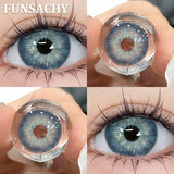 Qfdian 2pcs Blue Color Contact Lenses Natural Contact Lenses for Eyes Beautiful Eyes Lens Cosmetic Pupils Green Colored Lens