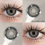 Qfdian   1 pair Colorcon Contact Lenses for Eyes Black Lenses Beautiful Cosmetic Pupil Blue Lenses Big Eyes Contacts Lens Yearly