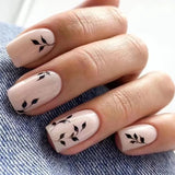 Qfdian 24pcs Mid-length French False Nails Leopard Print Gradient Design Fake Nail Ballet Datachable Press on Nails Finished Manicure