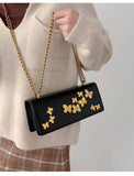 Qfdian Luxury Design Fashion Butterfly Chain Shoulder Bags Y2k Aesthetic Office Lady Chic Underarm Bag Women Elegant Purse and Handbags