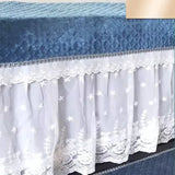 Qfdian  Elegant Lace Piano Cover 3PCS Set Three Pieces Quilted Cotton Dustproof Piano Cloth Beautiful Home Decoration Piano Bench Cover