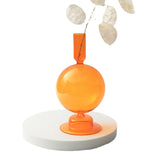 Qfdian Nordic Orange Glass Taper Candle Holder Creative Home Decor Wedding Party Dinner Candlelight Decoration Living Room Candlestick