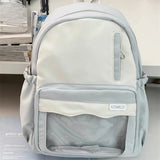 Qfdian  Women Transparent Students Kawaii Cute Ita Bags Patchwork Contrast Color Y2k Schoolbags High-capacity Students Casual Backpacks