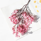 Qfdian  5pcs Fall Babys Breath Artificial Flowers Fake Plants for Home Wedding Centerpiece Table Thanksgiving Party Autumn Decorations