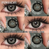 Qfdian  2pcs Black Series Color Contact Lenses Natural Gray Eye Lens Beautiful Pupils Yearly Fashion Brown Softlens Cosmetics