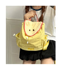 Qfdian Nylon Contrast Color Patchwork Schoolbags Women Students All Match Travel Bags Cartoon Casual Y2k Aesthetic Backpacks Trendy
