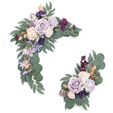 Artificial Wedding Arch Flowers Kit Boho Dusty Rose Blue Eucalyptus Garland Drapes for Wedding Decorations Welcome Sign