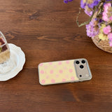 Qfdian  Korean ins sweet niche yellow background pink flowers are suitable for Apple 17ProMax mobile phone case iphone15 new