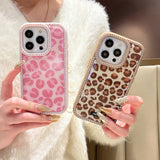 Qfdian Leopard phone case for iphone 15pro 14 13 15 16 pro max 14promax 16Pro 13promax 15promax ins 3d diamond simple fundas shell