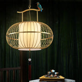 Qfdian  New Lantern Pendant Light Personalized and Creative Tea Room Light Iron Art Yang Table Light Fabric Simple Chinese Style