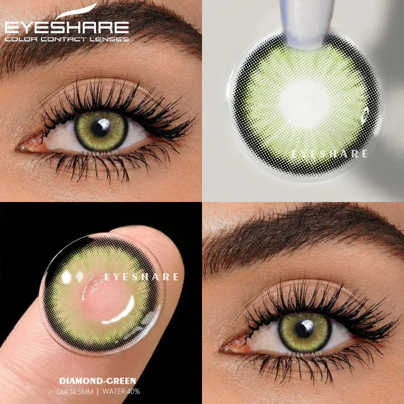 EYESHARE Natural Colored Contacts Lenses for Eyes 2pcs Blue Colored Contacts Beautful Pupils Yearly Eyes Brown Cosmetic Contacts