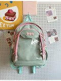 Qfdian Japanese Ins Transparent Ita Bags Kawaii Women Y2k Aesthetic Sweet Mini Backpacks Fashion All Match Cute Girls Schoolbags Trendy