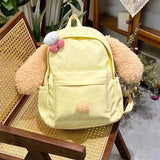 Qfdian Japanese Y2k Aesthetic Sweet Kawaii Backpack Preppy Girls Fluffy Ears Schoolbags Cartoon Cute Chic Backpacks for Women Students