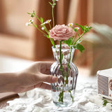 Qfdian  1pc Nordic Creative Transparent Vases for Plant Bottle Flower Pot Hydroponic Terrarium Arrangement Container Flower Table Vase