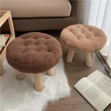 Qfdian  Cookie Small Stool Soft Seat Chair Girlish Heart Bedroom Solid Wood Bench Lliving Room Kids Shoe Changing Stool Home Furniture