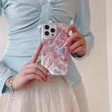 Qfdian Pink shiny two colorful fishes phone case for iphone 14 13 15 pro max 15pro 13pro 14pro 12pro 15promax 12 neo-chinese coque capa
