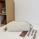 Qfdian Women's Backpack Multi-Purpose Bag Large Capacity Pure Color Design Versatile Commuter Crossbody Bag Personalized Trendyy Canvas Bag Shoulder Bag Backpack