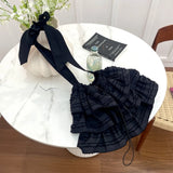 Qfdian  Ruffles Shoulder Bag Drawstring Bolsos De Mujer Japan Korean Sweet Sac Femme New Canvas Bags for Woman Student Bolso