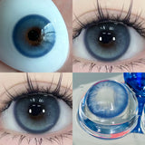 Qfdian  2pcs Brown Colored Contact Lenses for Eyes Purple Beauty Halloween Makeup Lens Big Eye Lens Natural Look Gray Blue Lens