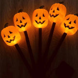 Qfdian  Waterproof Solar Halloween Pathway Stake Lights Pumpkin Ghost Mummy Witch Design Outdoor Garden Yard Party Decoration Lights