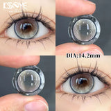 Qfdian 2Pcs Kroean New Colored Contact Lenses with Prescription Myopia Degree 0.00- 8.00 Soft Lens Eye Magic Ice Extract