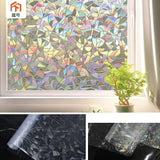 Qfdian Non adhesive detachable electrostatic adhesive window privacy film rainbow colored glass film curtain sticker reflective home