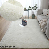 Qfdian White Fluffy Hall Carpet Modern Living Room Bedroom Home Decor Large Mats Thickened Non-Slip Girl Children's Room Pink Furry Rug