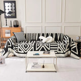 Qfdian Boho Sofa Covers, Chenille Couch Cover for Dogs Geometric Jacquard Sofa Slipcover Living Room Pet Furniture Protector Washable