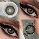 Qfdian  2pcs Colored Contact Lenses for Eyes Blue Pupils Lens Natural Brown Softlens Beautiful Cosmetic Gray Green Eye Contacts