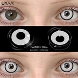 Qfdian  Cosplay Lenses Makeup Colored Pupil White Lenses Hallowen Contact Lenses Cosmetics Eye Contacts Black Lens Women Cosplay