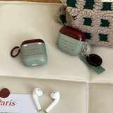 Qfdian Korean Cute Matcha Green Good Lucky Girl Soft Headphone Protection Cover For AirPods 1 2 3 4 Pro 2 3nd Generation Earphone Case