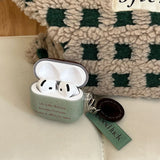 Qfdian Korean Cute Matcha Green Good Lucky Girl Soft Headphone Protection Cover For AirPods 1 2 3 4 Pro 2 3nd Generation Earphone Case