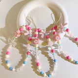 Qfdian DIY Bow Knot Phone Pendant Bead Chain Lanyard Strap Cord Handmaed For Iphone Bracelet Keychain