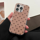 Qfdian  Simple Cute Polka Dot Glossy Jelly Shockproof Phone Case For iPhone 17Air 16 15 14 13 12 11 Plus Pro Max Anti-fall Cover Y2K
