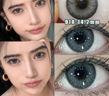 Qfdian  2Pcs New Eyes Color Contact Lenses with Myopia Diopter Natural Eyes Color Lenses Beautiful Pupil Yearly Use Fast Shipping