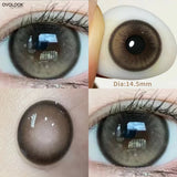 Qfdian  1 Pair Pink Brown Colored Contact Lenses Natural Pupil Lenses Big Eye Cute Makeup Lenses Purple Lenses Korean Style Lens