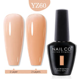 Qfdian  15ml UV Gel Nail Polish Semi Permanent Gel Varnish Enamel Brown Nail Gel Design Red Nails Art Nude Color Glitter Manicure