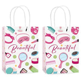 Qfdian  12 Pieces Gift Bags with Handle, Paper Treat Candy Bag Glow in The Dark Favor Bags For Glow Theme Party Decoration Supplies