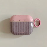 Qfdian Korea lovely pink wave point cover stripe pattern tpu soft case for apple airpods pro 2 3 4 silicone earphone shell