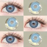 Qfdian  1pair Colorcon Contact Lenses Green Color Lens Natural Brown Eye Contacts Gray Pupils Beautiful Cosmetic Yearly Lenses