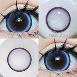Qfdian  2PCS/Pair Pearl Series Color Contact Lenses For Big Eyes Beauty Blue Makeup Lens 14.5mm Purple Pupils Cute Black Lens