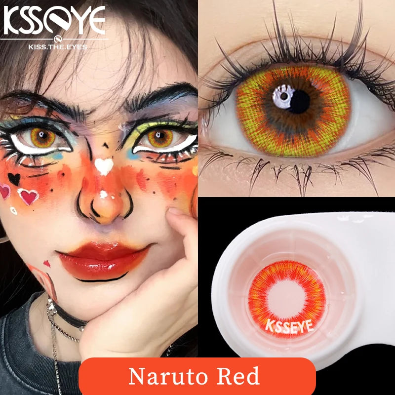 Qfdian 1 Pair Hot sales Color Contact Lenses with Diopter Myopia Eyes Cosplay Contacts Lens  Halloween Contact Lenses Makeup