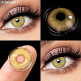 Qfdian  1 Pair Gray Color Contact Lenses for Eyes Natural Brown Blue Lenses Green Eye Contacts Beauty Cosmetic Pupils Yearly