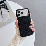 Qfdian  Luxury Crocodile-Pattern Phone Case, for IPhone 17 Pro 15 14 13 17 12 11 16 Max 16 Pro Max Cover，Protective phone cases