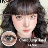 Qfdian  Contact Lenses Cosmetics Lenses Choco Jump Series Eye Color Lens Beauty Black contacts Woman Accesories Natual  Brown lens
